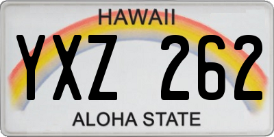 HI license plate YXZ262