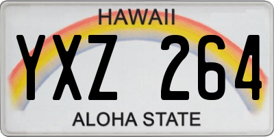 HI license plate YXZ264