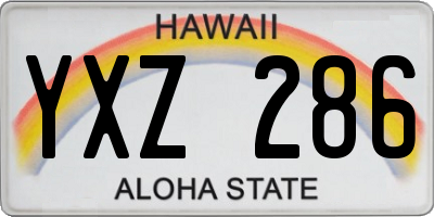 HI license plate YXZ286
