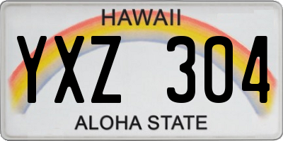 HI license plate YXZ304