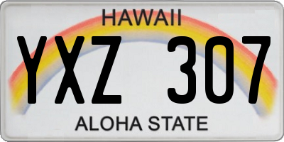 HI license plate YXZ307
