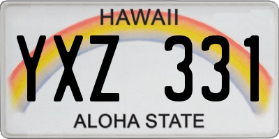 HI license plate YXZ331