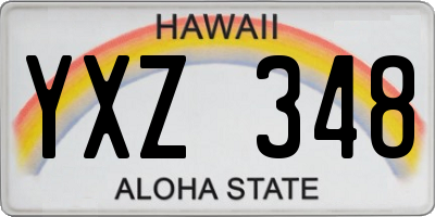 HI license plate YXZ348