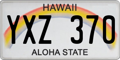 HI license plate YXZ370