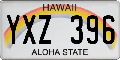 HI license plate YXZ396