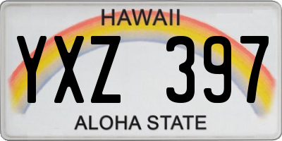 HI license plate YXZ397