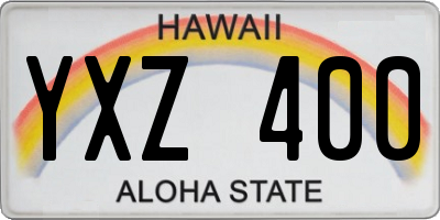 HI license plate YXZ400