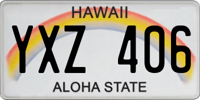 HI license plate YXZ406