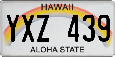 HI license plate YXZ439