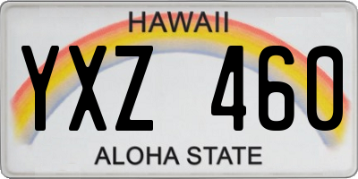 HI license plate YXZ460