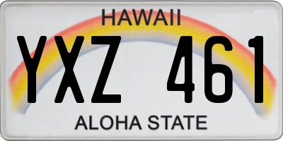 HI license plate YXZ461