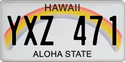 HI license plate YXZ471