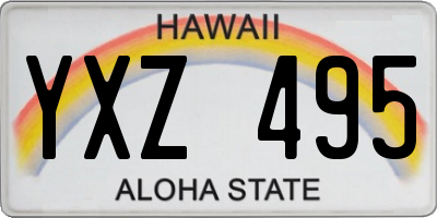 HI license plate YXZ495