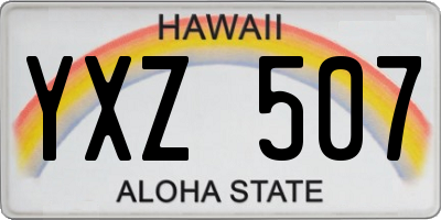 HI license plate YXZ507