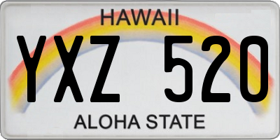 HI license plate YXZ520