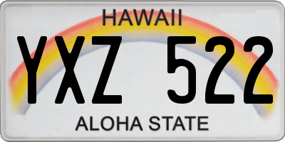 HI license plate YXZ522