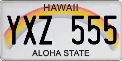 HI license plate YXZ555