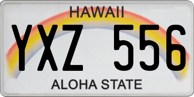 HI license plate YXZ556