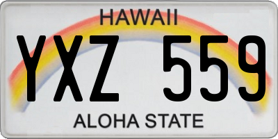 HI license plate YXZ559