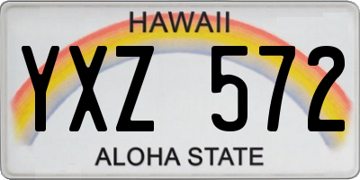 HI license plate YXZ572