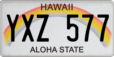 HI license plate YXZ577