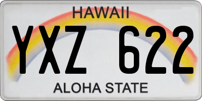 HI license plate YXZ622