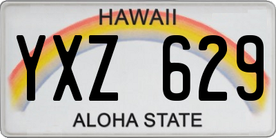 HI license plate YXZ629