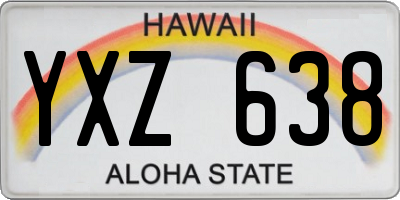HI license plate YXZ638