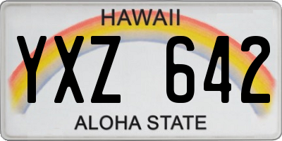 HI license plate YXZ642