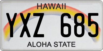 HI license plate YXZ685