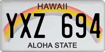 HI license plate YXZ694