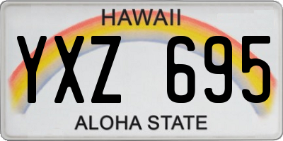 HI license plate YXZ695