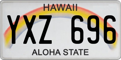 HI license plate YXZ696