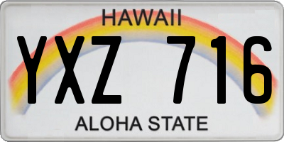 HI license plate YXZ716
