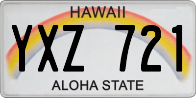 HI license plate YXZ721