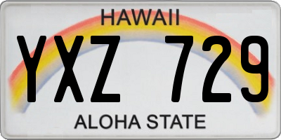 HI license plate YXZ729