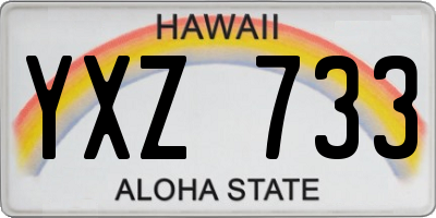 HI license plate YXZ733