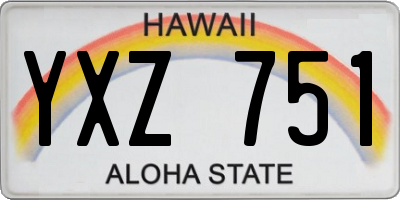 HI license plate YXZ751