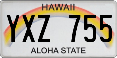 HI license plate YXZ755