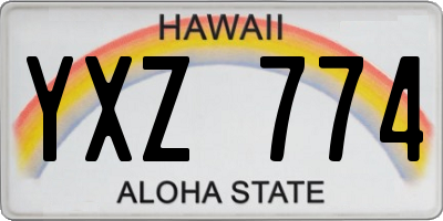 HI license plate YXZ774