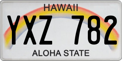 HI license plate YXZ782