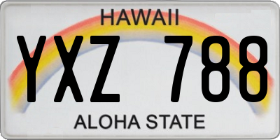 HI license plate YXZ788