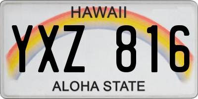 HI license plate YXZ816