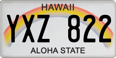 HI license plate YXZ822