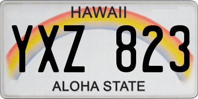 HI license plate YXZ823