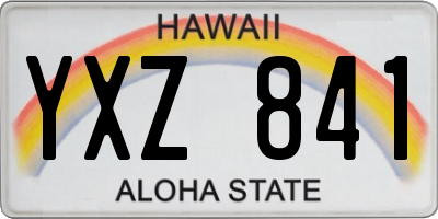 HI license plate YXZ841