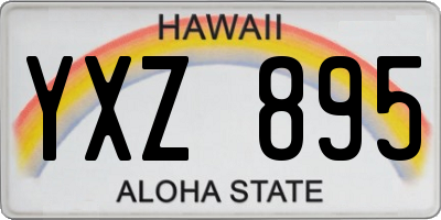 HI license plate YXZ895