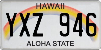 HI license plate YXZ946