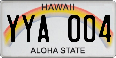 HI license plate YYA004