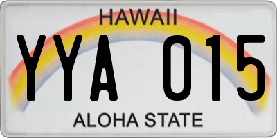 HI license plate YYA015